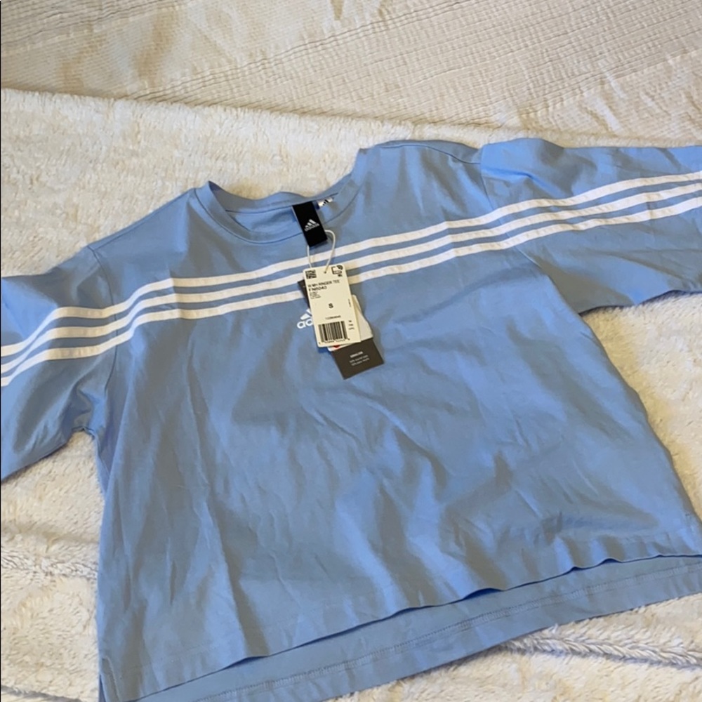 Cropped Baby Blue Adidas Shirt